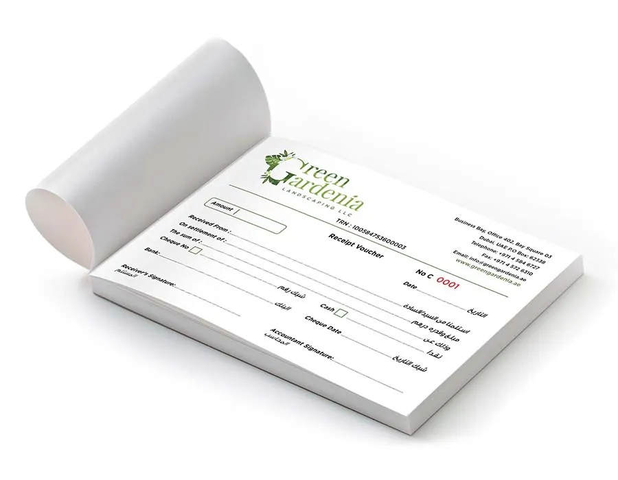 Receipt Voucher Printing Dubai